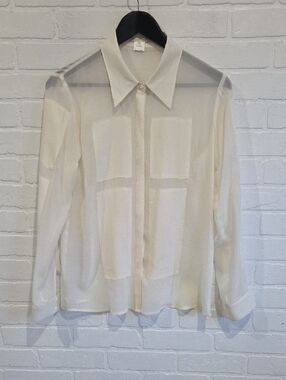 Gold Hawk Panelled 100% Silk Blouse